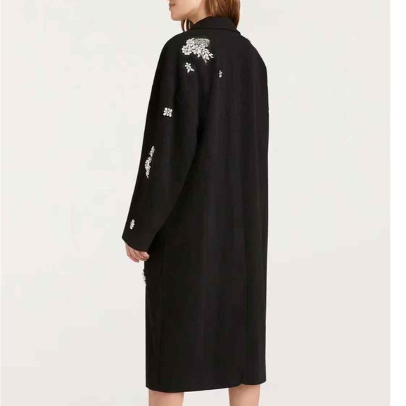 Cinq A Sept Gravis Ivy Embellished Coat Black Wool - Picture 4 of 7